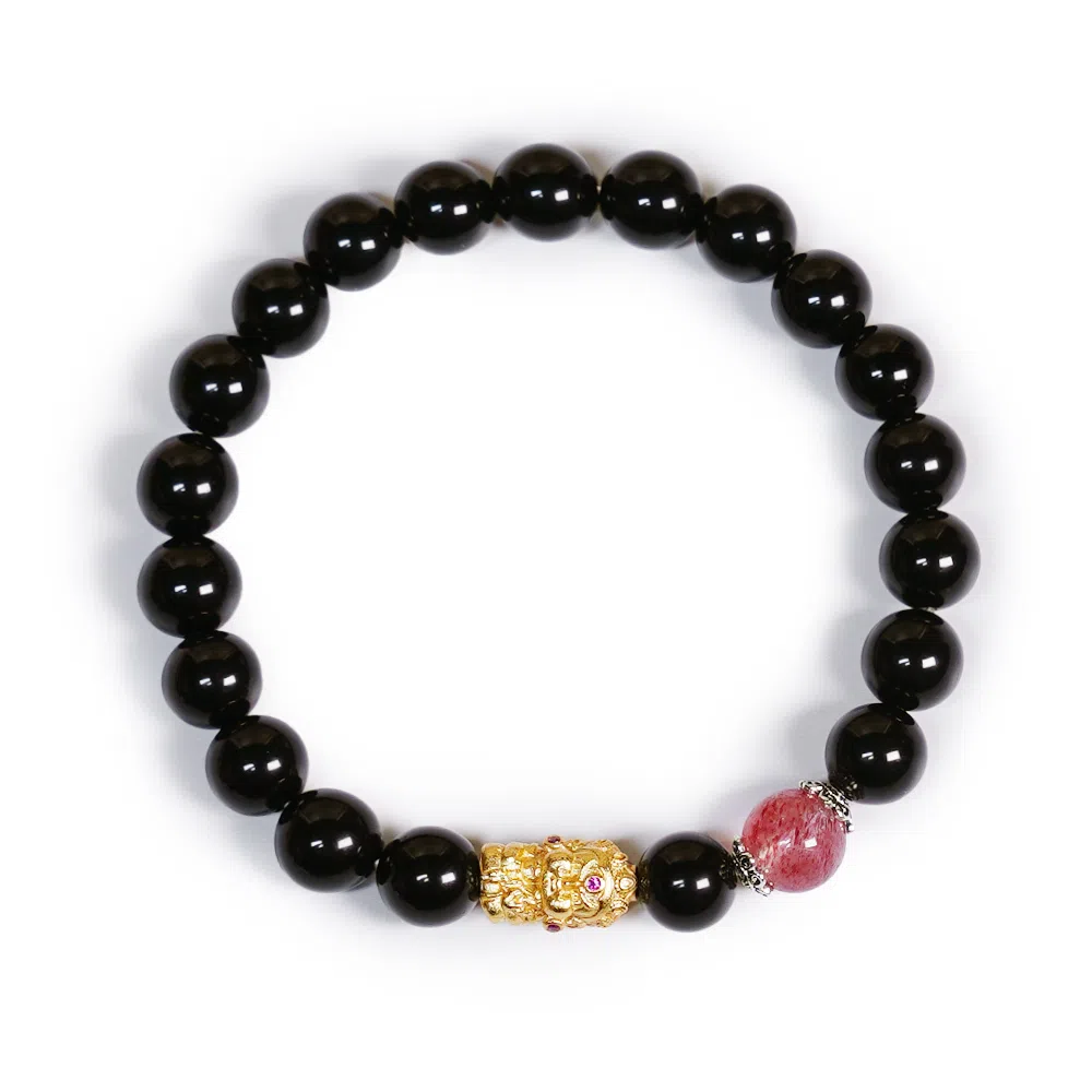 恋银手作 守护佛新中式复古手饰 玛瑙 手串 男女同款情侣款