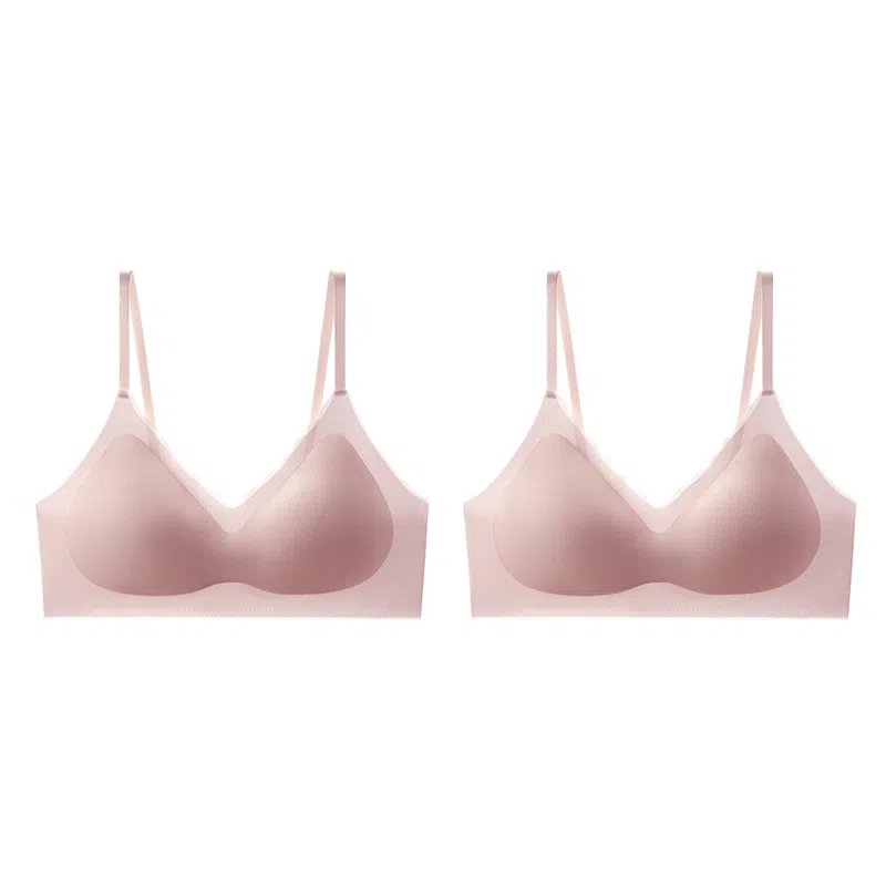 俞兆林 无痕纯色凉感透气小胸聚拢上托防下垂舒适透气无钢圈收副乳文胸 女款 组合装