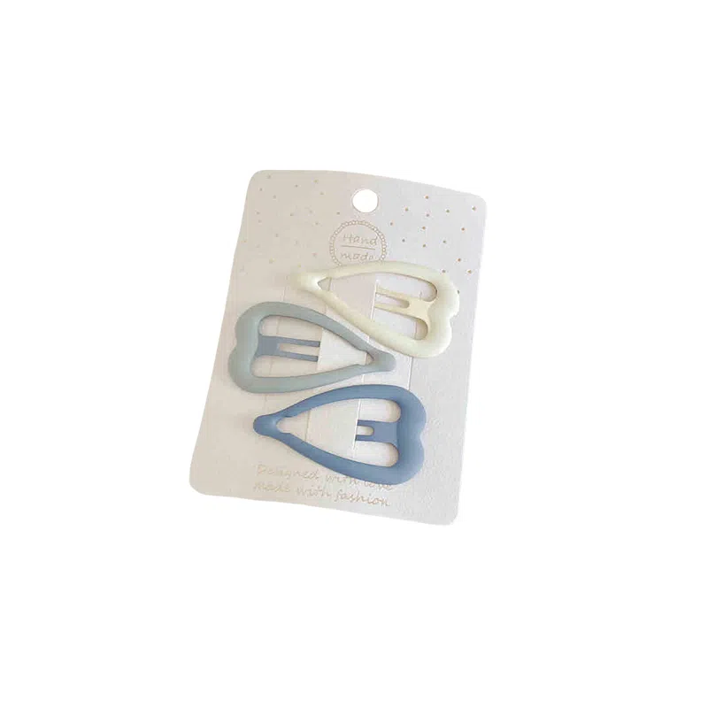 水中玉 奶蓝色星星发卡前额侧边碎发刘海夹高级感夹子头饰 合金 发夹 女款