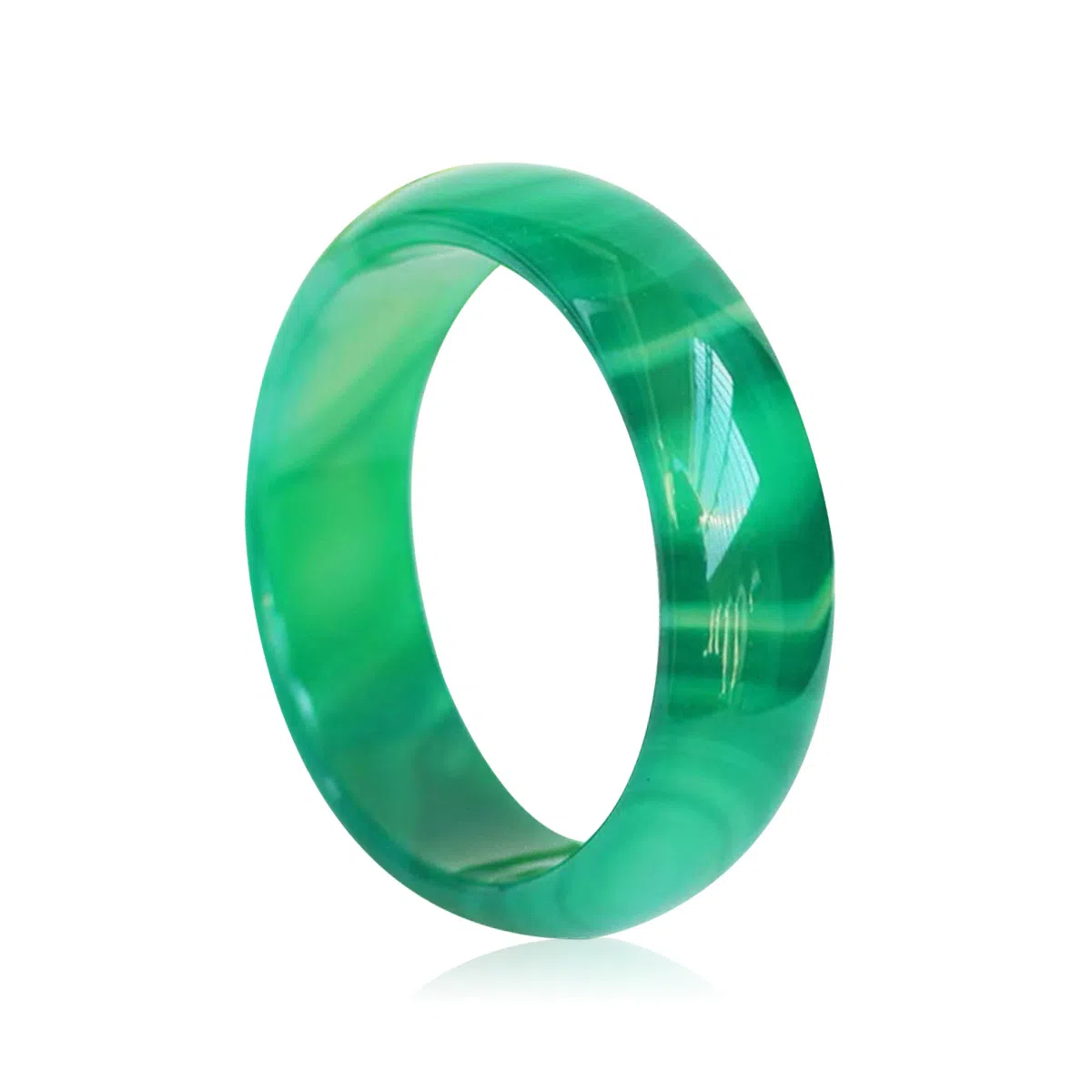 盈满堂 飘花绿 玛瑙 手镯 女款