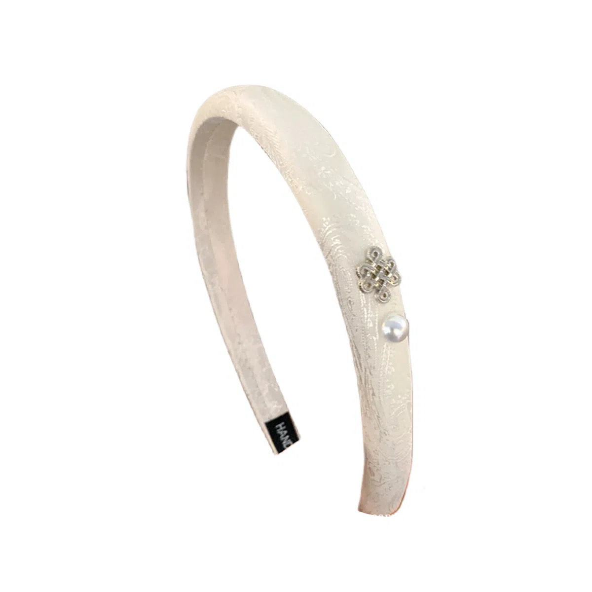 贯古今 古风中国结盘扣花朵提花刺绣海绵女生新中式精致气质窄版 布艺 发箍 女款