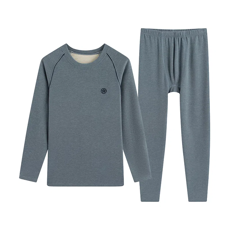 贴身领域 羊绒蚕丝青少年德绒男士秋衣秋裤打底线衣线裤内衣保暖套装 男款