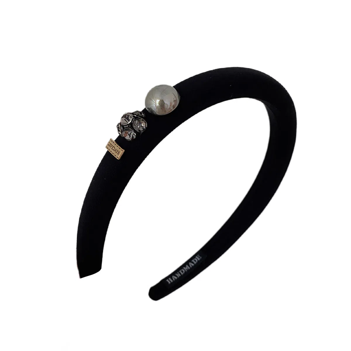 贯古今 复古轻奢镶钻气质海绵高级感增高颅顶外出压发细发卡日常发饰 布艺 发箍 女款