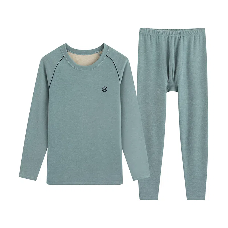 贴身领域 羊绒蚕丝青少年德绒男士秋衣秋裤打底线衣线裤内衣保暖套装 男款