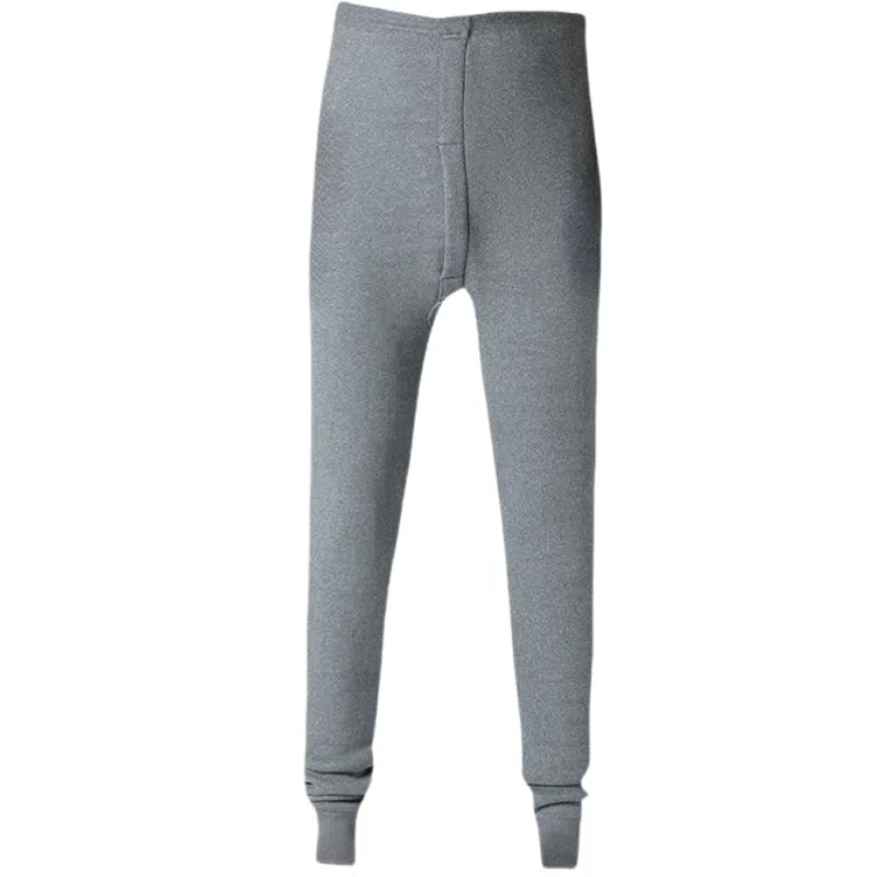 兰缪 青少年加厚摇粒绒新升级高弹修身不紧绷螺纹收口防风抗寒保暖裤 男款