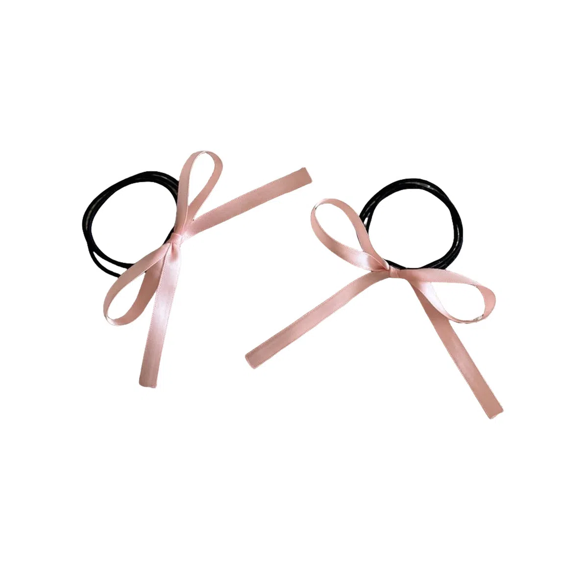 贯古今 温柔粉色娇嫩丝带蝴蝶结绑发甜美发夹飘带发侧边发饰 布艺 发绳 女款