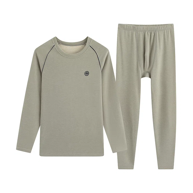贴身领域 羊绒蚕丝青少年德绒男士秋衣秋裤打底线衣线裤内衣保暖套装 男款