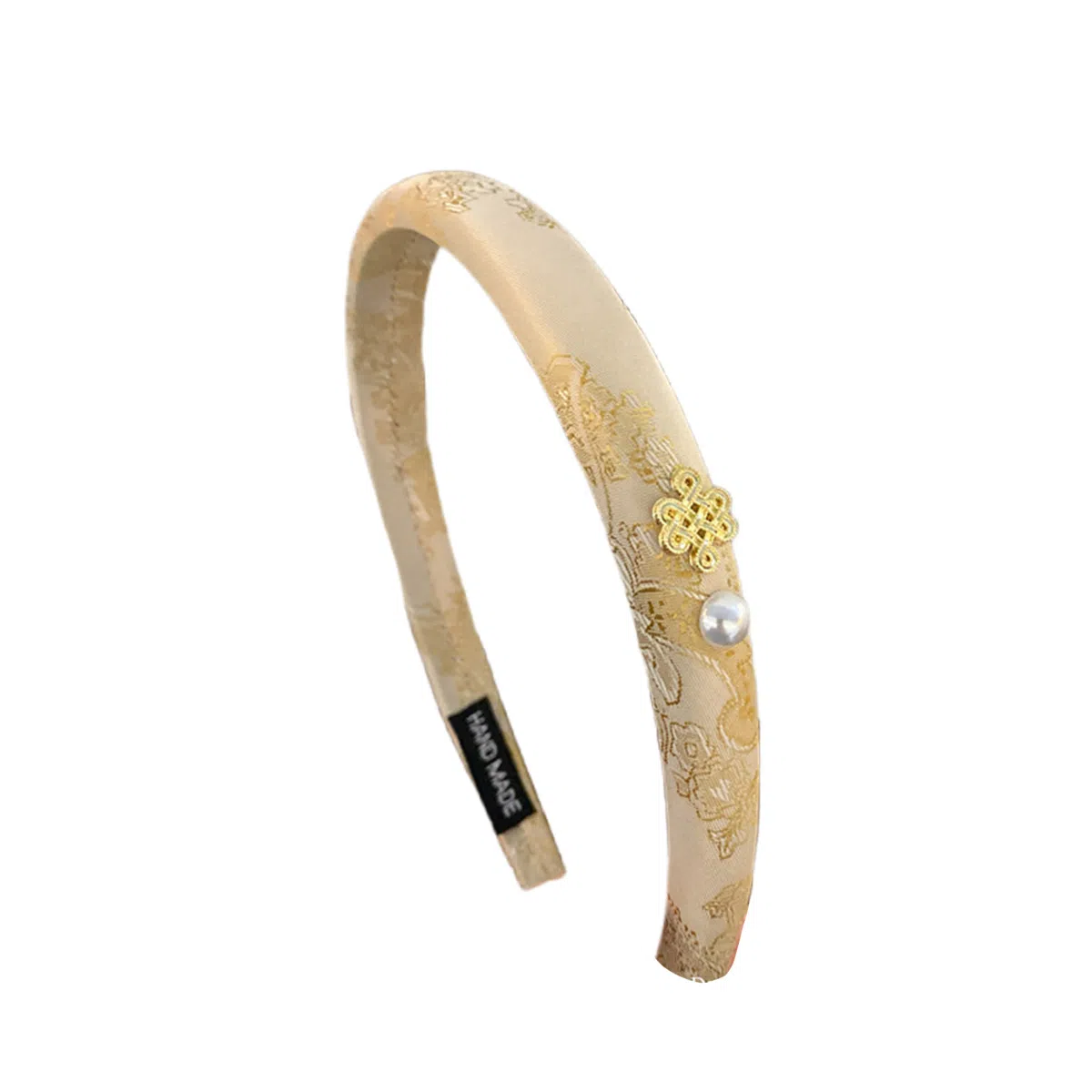 贯古今 古风中国结盘扣花朵提花刺绣海绵女生新中式精致气质窄版 布艺 发箍 女款