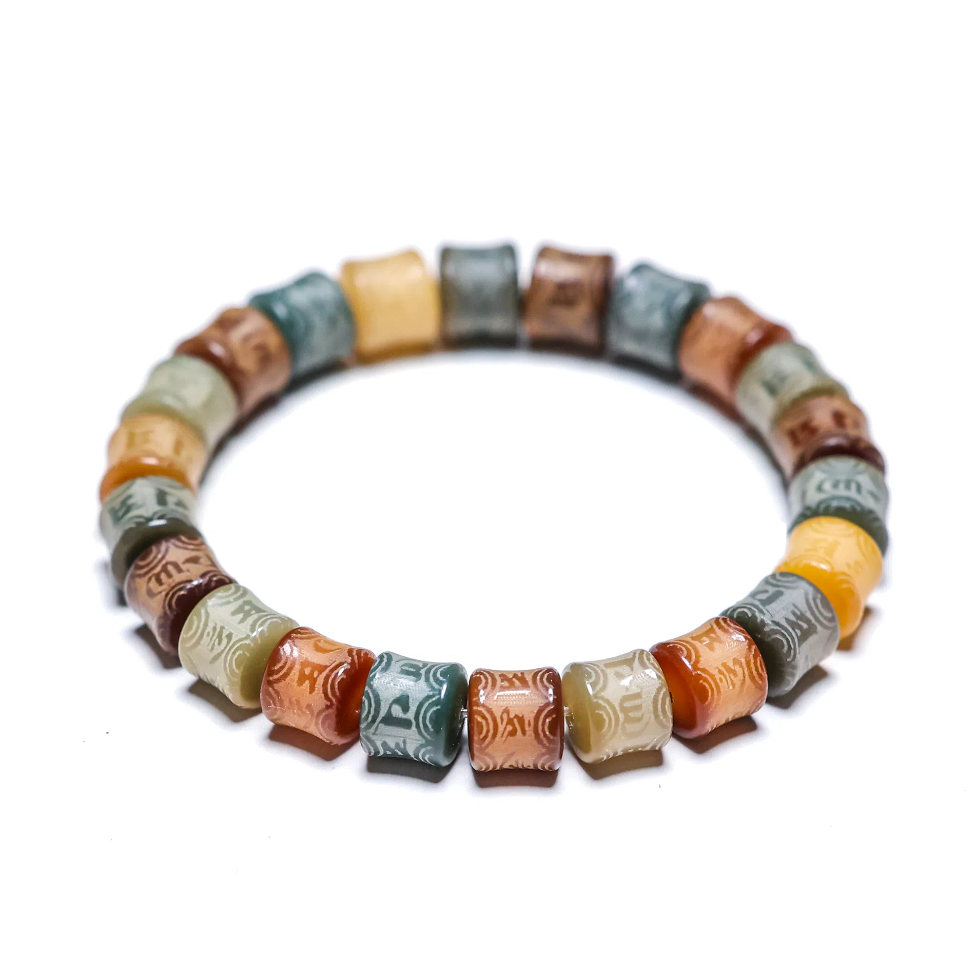 仙友 新中式国风串珠 过香佑福 复古国潮轻奢转运招财佛珠念珠 白玉菩提 手串 男女同款情侣款