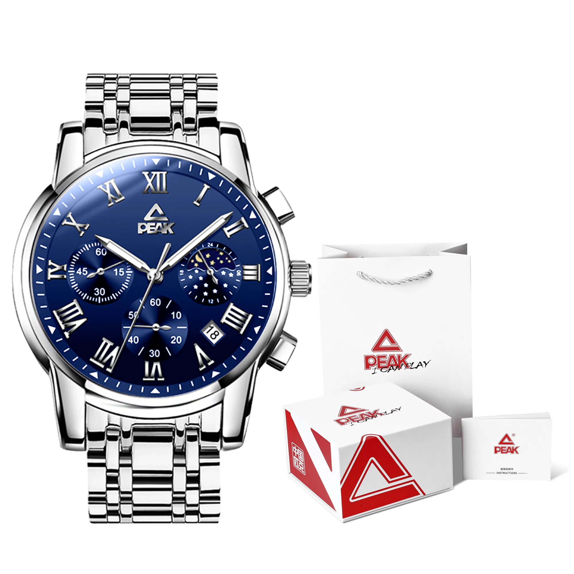 PEAK Three-Eye Six-Needle Chronograph Watch