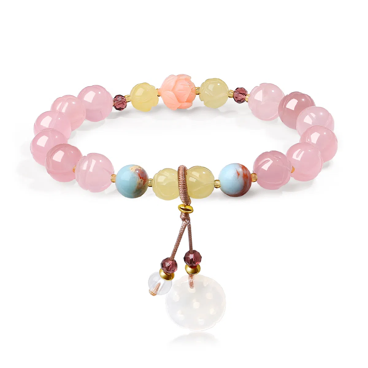 【普陀山官方已祝福】 普陀山文创 佳藕天成好运清新风精致转运手饰 生日送礼节日礼盒装 金丝玉 手串 女款