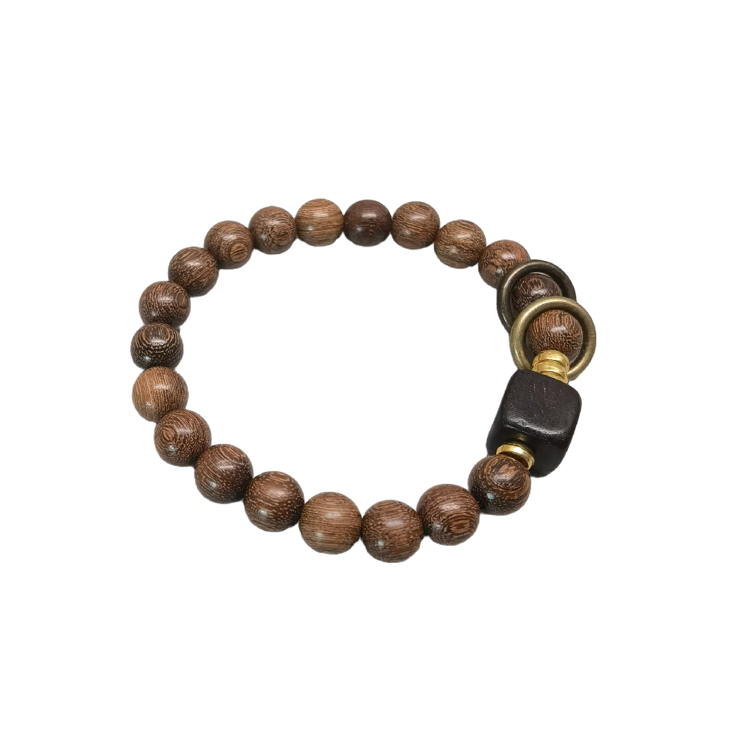 卓禹 双檀纳福 金丝单圈文玩珠串 简约现代国潮佛珠手饰 檀木 手串 男女同款情侣款