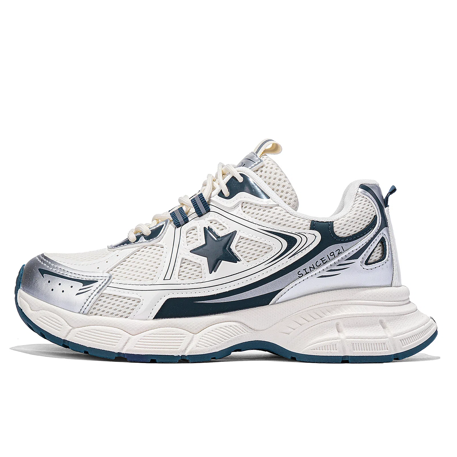 双星八特 潮流经典透气圆头舒适休闲撞色厚底增高百搭运动 防滑耐磨 低帮 老爹鞋 男女同款