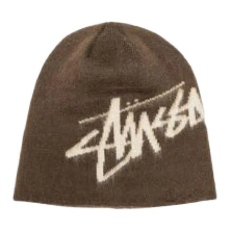Stussy Solid Logo Acrylic Beanie Brown