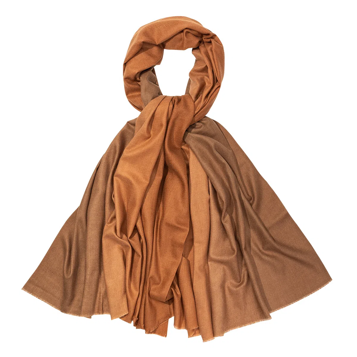 上海故事 手绘渐变空调 聚酯纤维 绒线围巾 女款 深棕米咖