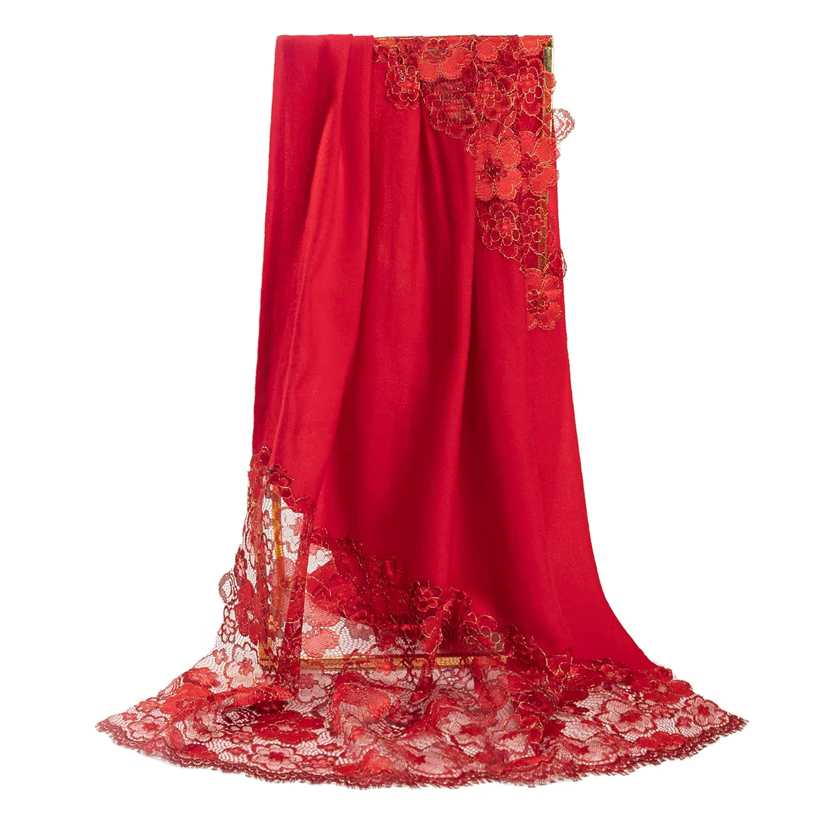 上海故事   高级感 刺绣羊毛围巾   围脖  女款  礼盒装