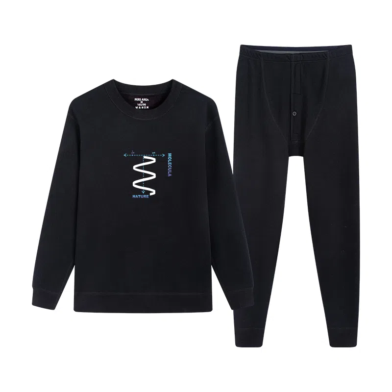 贴身领域 加绒加厚可外穿青少年长袖长裤保暖套装 男款