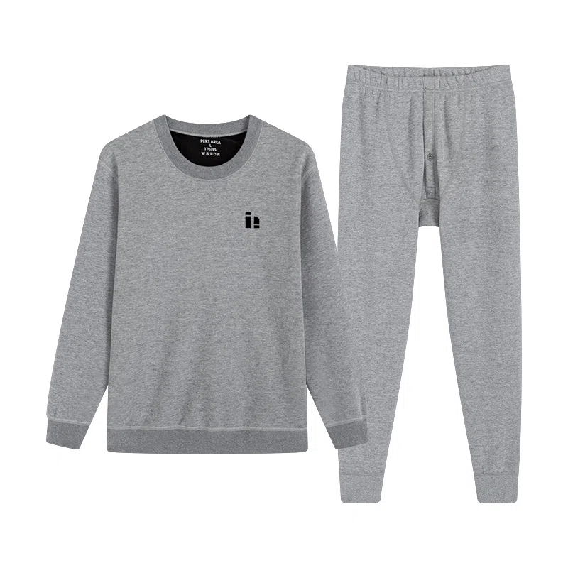 贴身领域 加绒加厚可外穿青少年长袖长裤保暖套装 男款