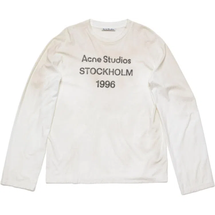 Acne Studios Logo Crewneck Long Sleeve Tee White