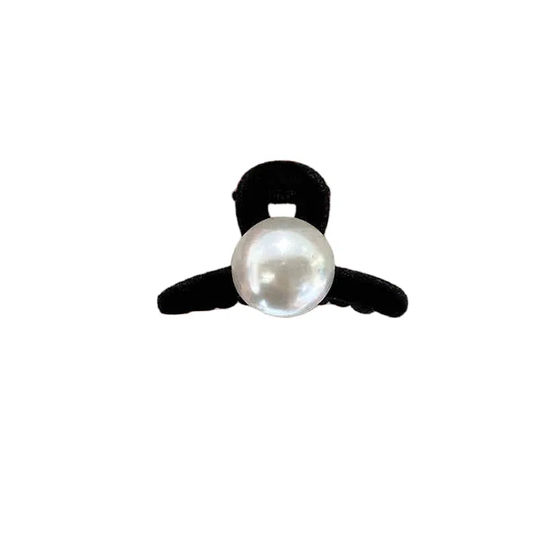 水中玉 珍珠植绒小抓夹公主头发卡前额侧边刘海夹半扎发高级感夹子头饰 亚克力 发夹 女款