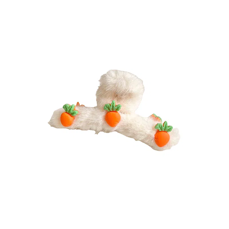 水中玉 毛绒抓夹网红秋冬毛毛发卡后脑勺鲨鱼夹夹子头饰 亚克力 发夹 女款