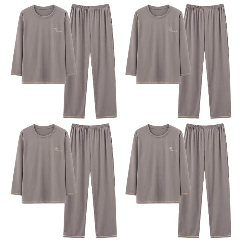 莫代尔 休闲舒适柔软亲肤韩版家居服吸湿透气睡衣套装 男款 图片色