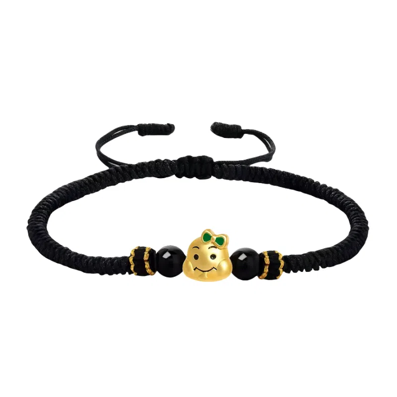 幸囍礼 国潮幸运蛇手绳 新中式生肖蛇转运小众设计 编织可调节 玛瑙 玉石手链 男女同款情侣款