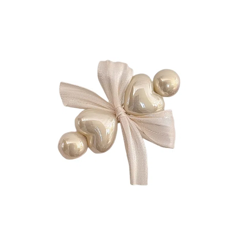 贯古今 优雅高级感 爱心蝴蝶结鸭嘴夹 碎发刘海夹少女侧边夹发饰 合金 发夹 女款