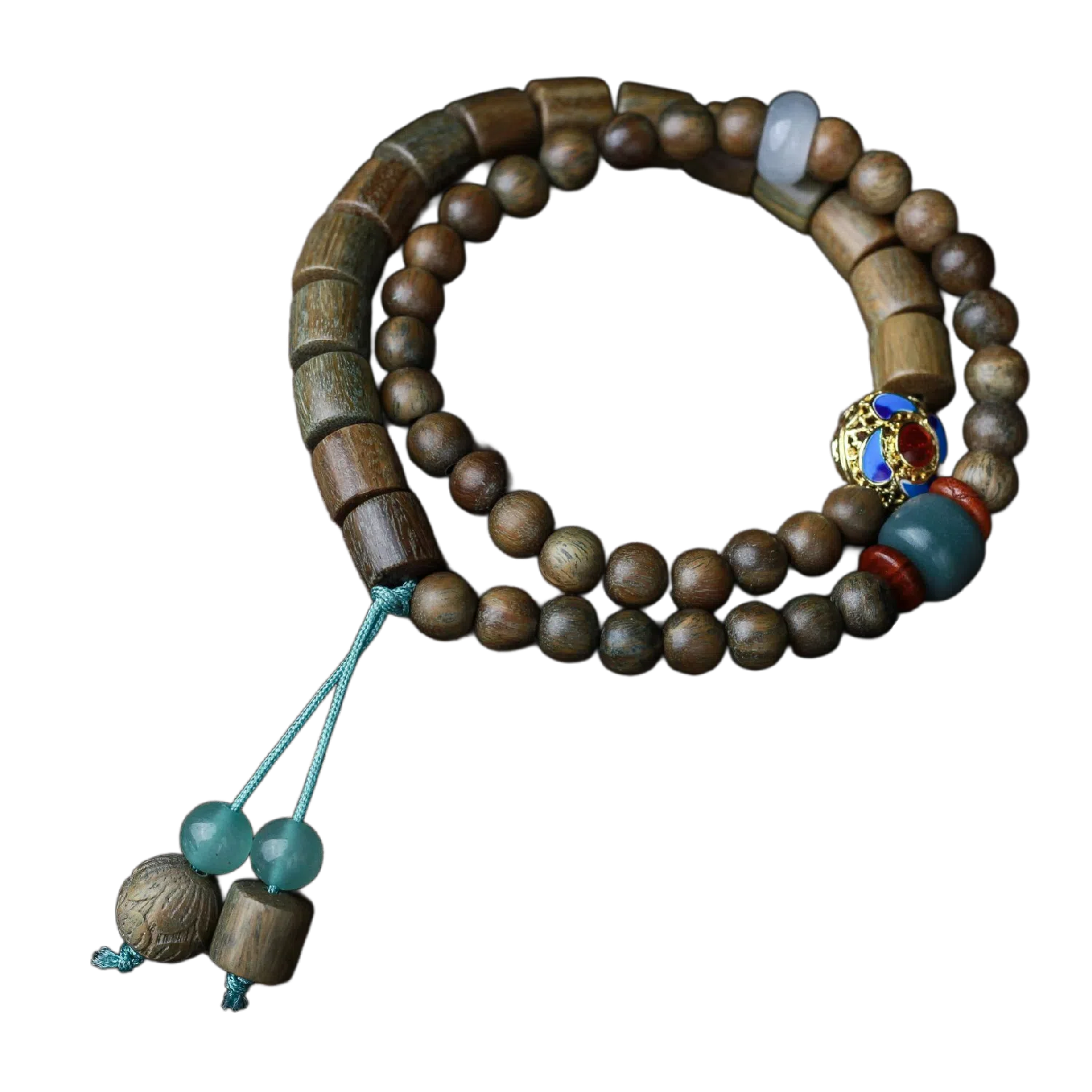 卓禹 前景泰来 绿檀多圈文玩珠串 新中式国潮手饰 绿檀 手串 男女同款情侣款