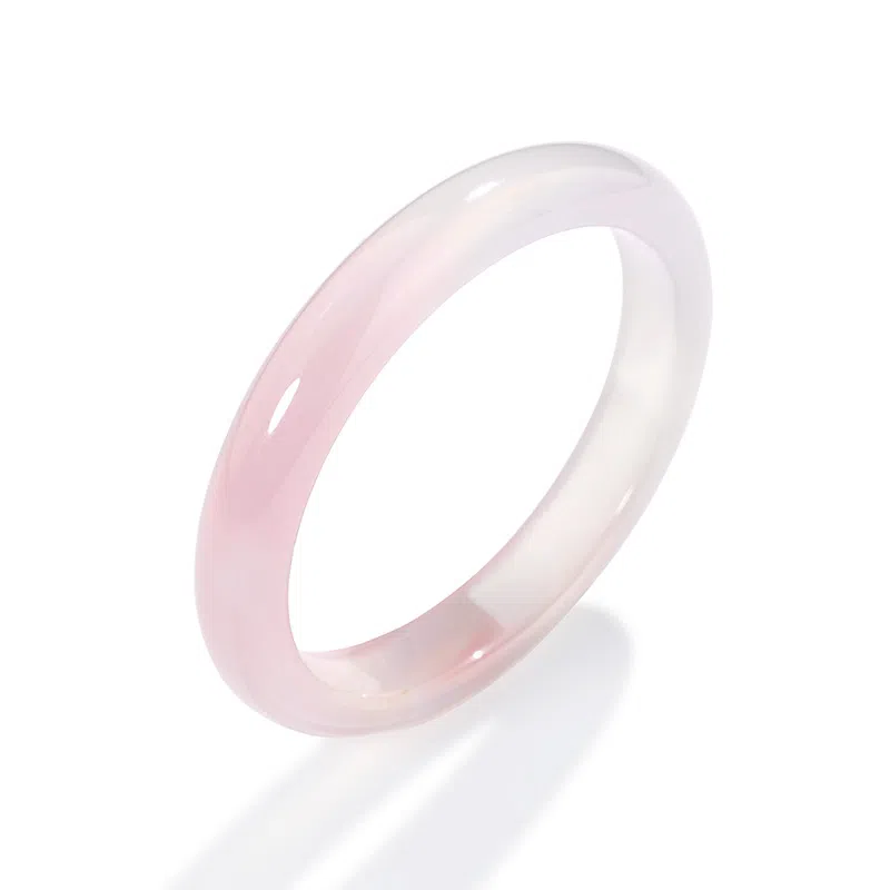 北京黄金 渐变粉 新中式国风设计 清冷高级氛围感穿搭 简约日常百搭通勤 玉髓 手镯 女款