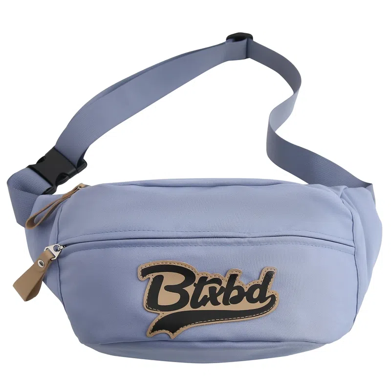 行途 时尚小众宽肩带可爱 尼龙 胸包腰包 男女同款情侣款 黑色/蓝色/红色/白色