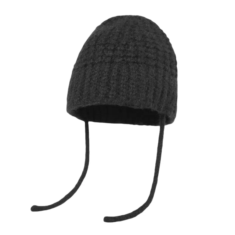 北极绒 美拉德风秋冬韩系保暖百搭辫子护耳显脸小 聚酯纤维 绒线帽 女款