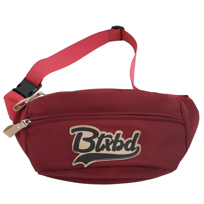 行途 时尚小众宽肩带可爱 尼龙 胸包腰包 男女同款情侣款 黑色/蓝色/红色/白色