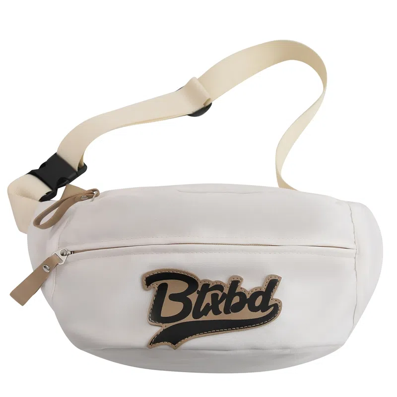 行途 时尚小众宽肩带可爱 尼龙 胸包腰包 男女同款情侣款 黑色/蓝色/红色/白色