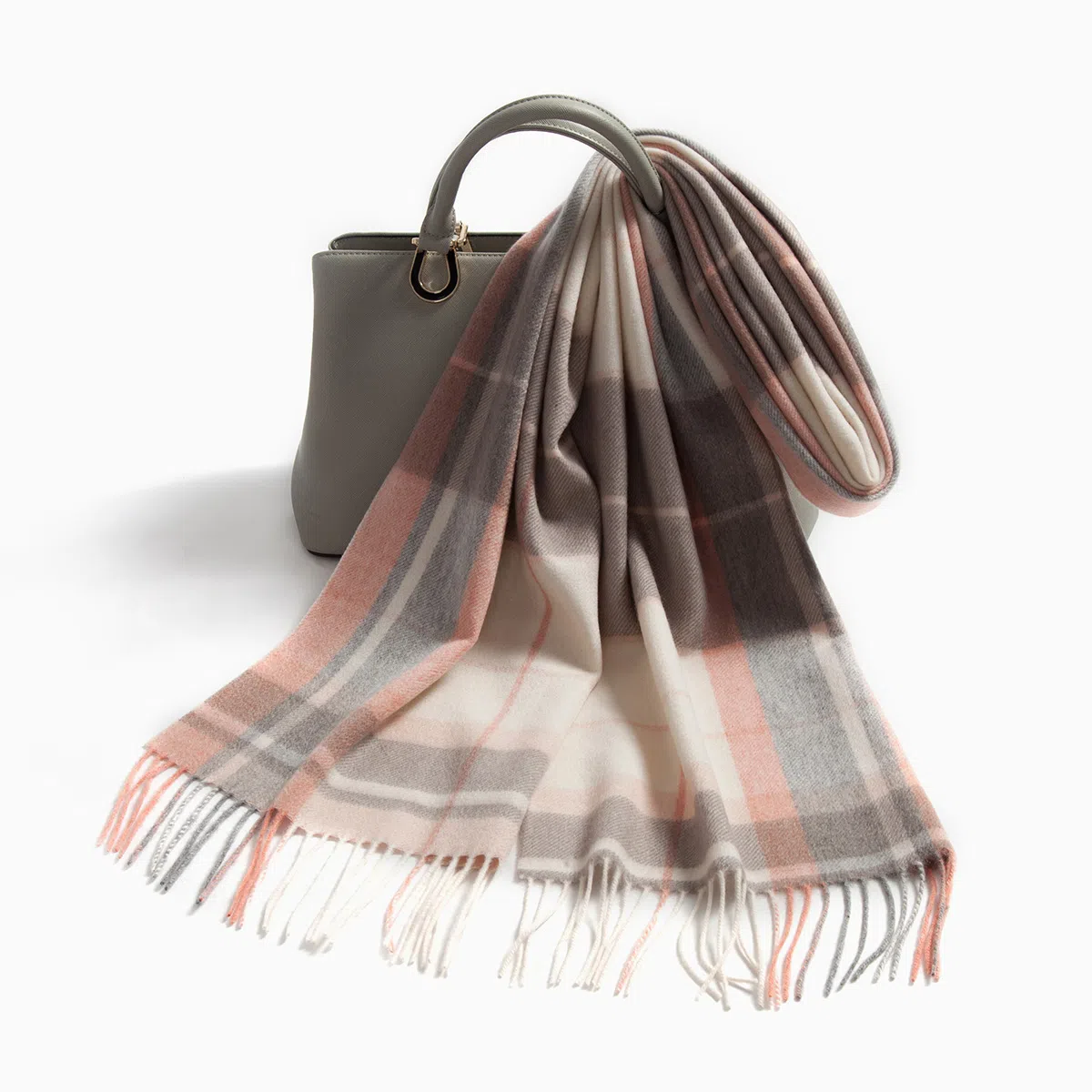 上海故事 通用款粗纺格子羊绒多种颜色 绒线围巾 女款