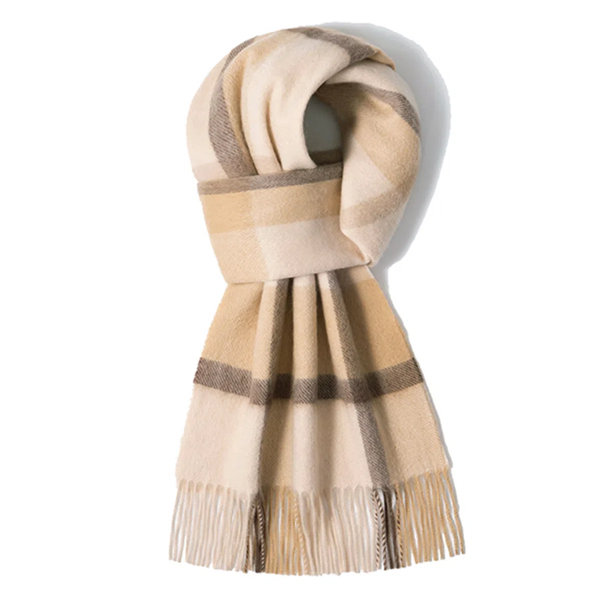 上海故事 通用款粗纺格子羊绒多种颜色 绒线围巾 女款