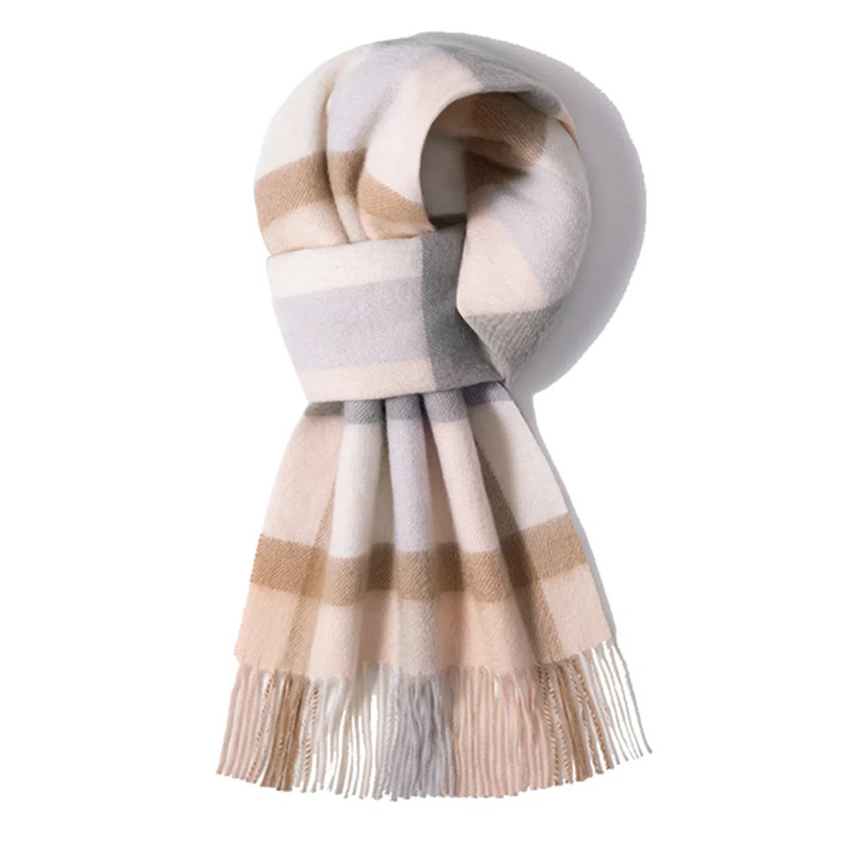 上海故事 通用款粗纺格子羊绒多种颜色 绒线围巾 女款