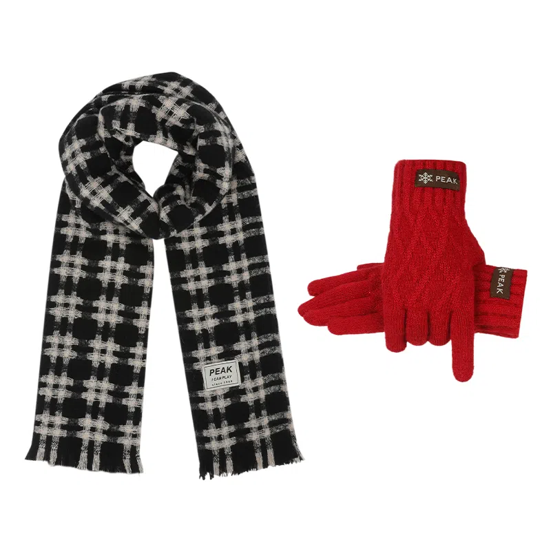 匹克 秋冬英伦风经典美拉德色系 绒线围巾 男女同款情侣款