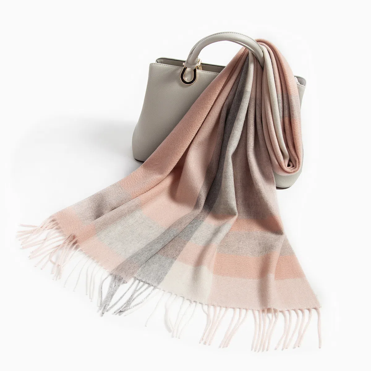 上海故事 通用款粗纺格子羊绒多种颜色 绒线围巾 女款