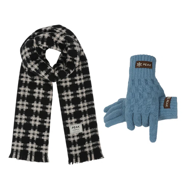 匹克 秋冬英伦风经典美拉德色系 绒线围巾 男女同款情侣款