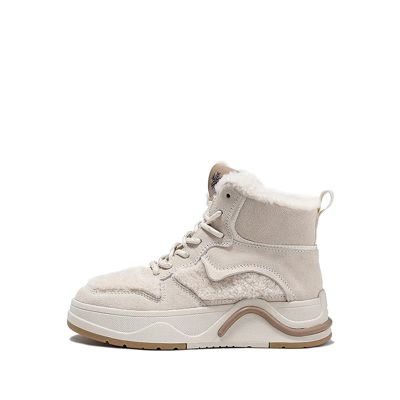 瑟莱雅 牛剖层革 加绒加厚保暖 高帮 板鞋 女款