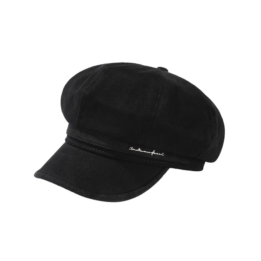 啄木鸟 高级感纯色压条包边全棉八角帽子轻奢日系休闲韩国画家帽 棉 贝雷帽 女款