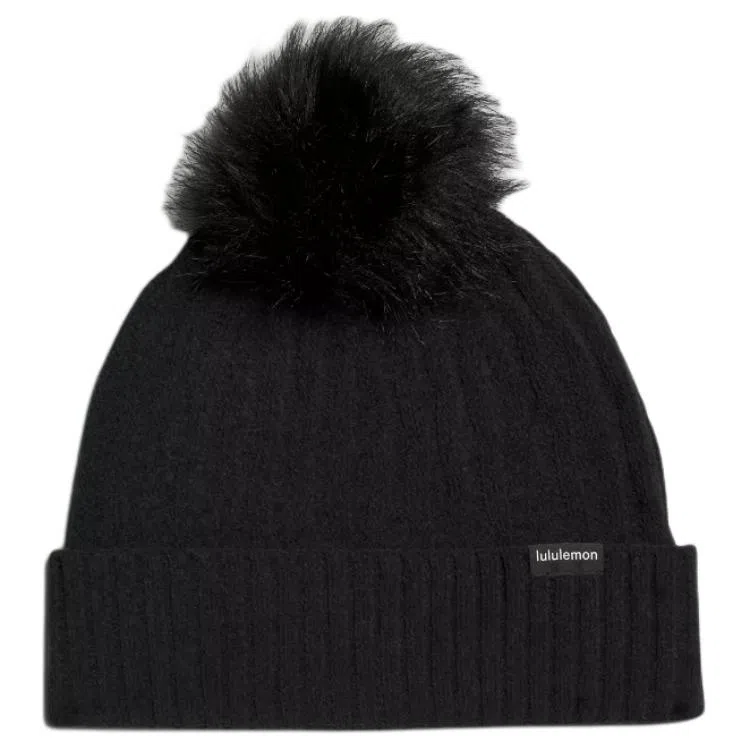 lululemon Pom Pom Cable Knit Hat Ivory Pink