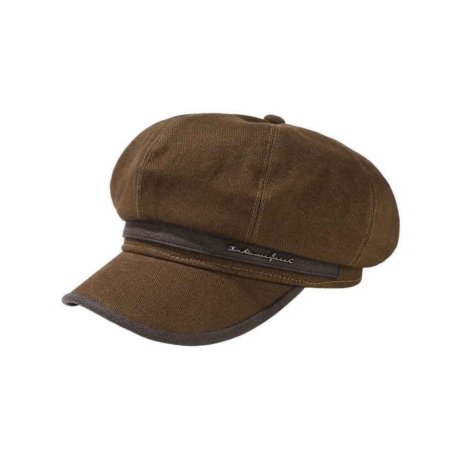 啄木鸟 高级感纯色压条包边全棉八角帽子轻奢日系休闲韩国画家帽 棉 贝雷帽 女款