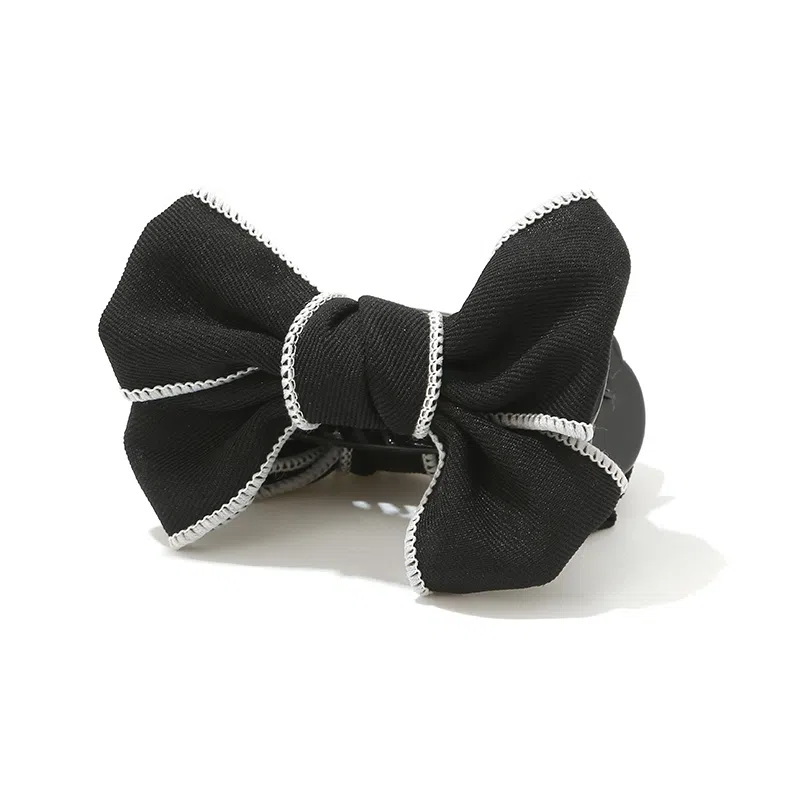 如花梦 甜美蝴蝶结高马尾抓夹氛围感少女心后脑勺扎发日常百搭气质丸子头 布艺 亚克力 发夹 女款