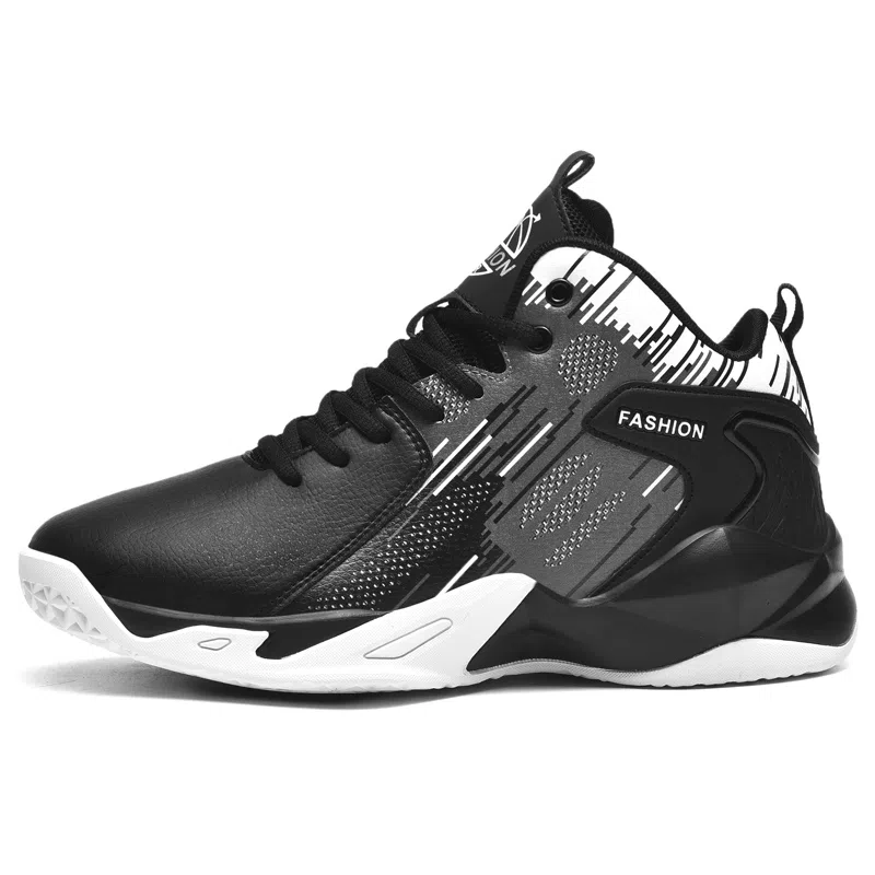 MUSNODO High Top Basketball Shoes Black White