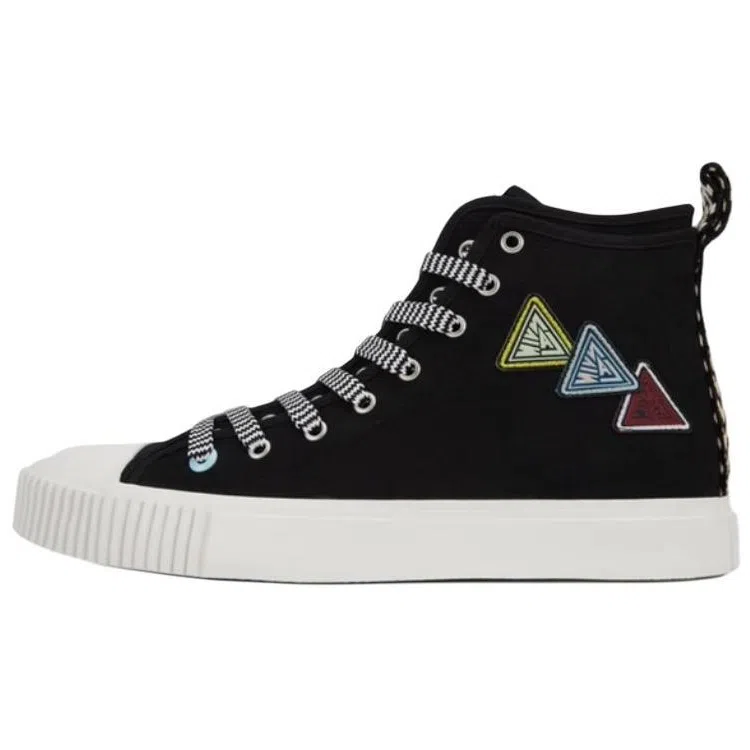 Lanvin High Top Canvas Sneakers Black