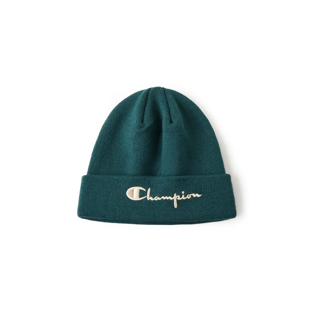 Champion Embroidered Script Logo Beanie Red
