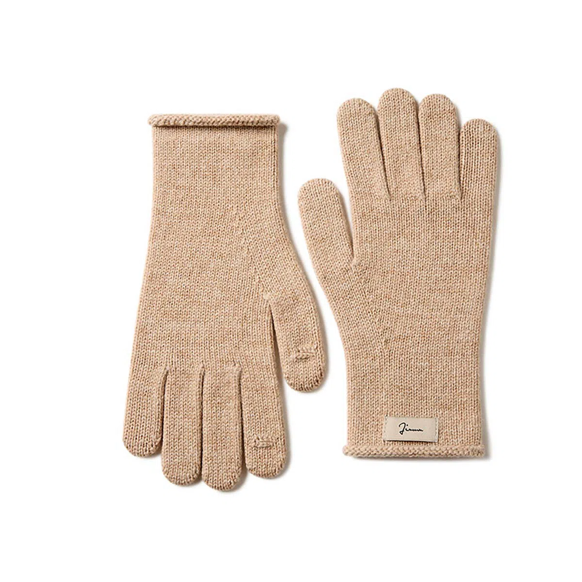 玖慕 韩版 百搭加厚保暖户外针织毛线 绵羊毛 绒线手套 女款