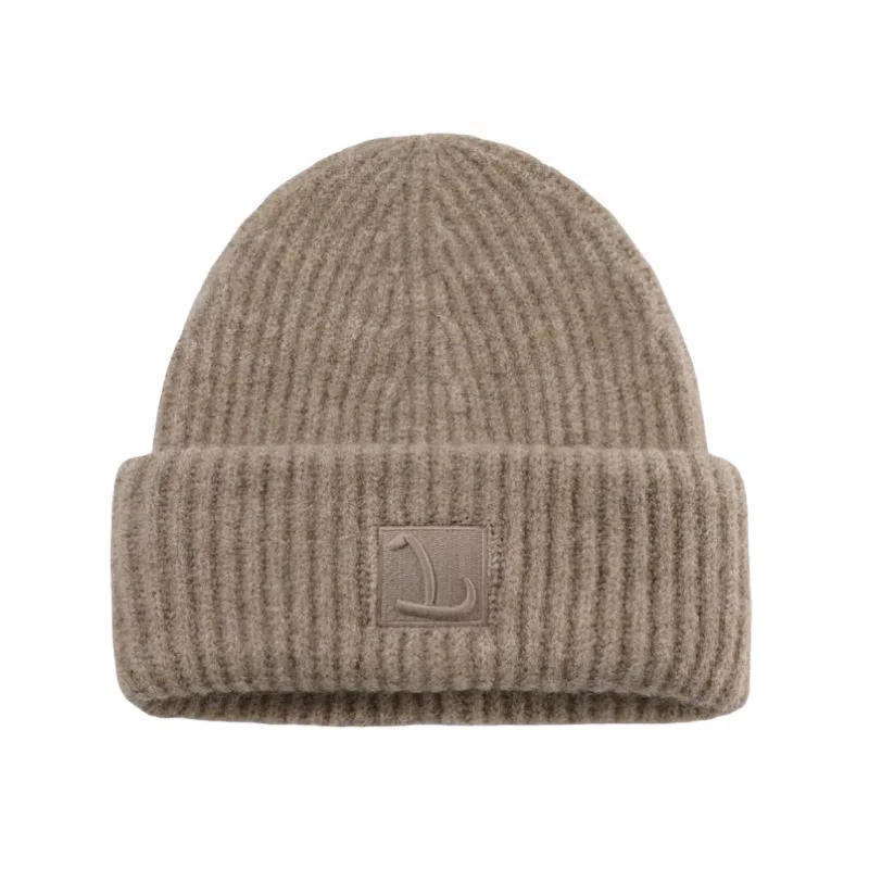 北极绒 刺绣大头围针织冬季 保暖超大版型显脸小 羊毛混纺 绒线帽 男女同款情侣款